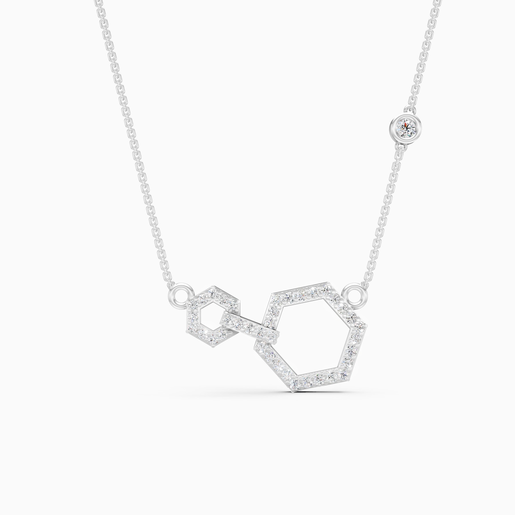 Modern Hexagon Lab Grown Diamond Pendant